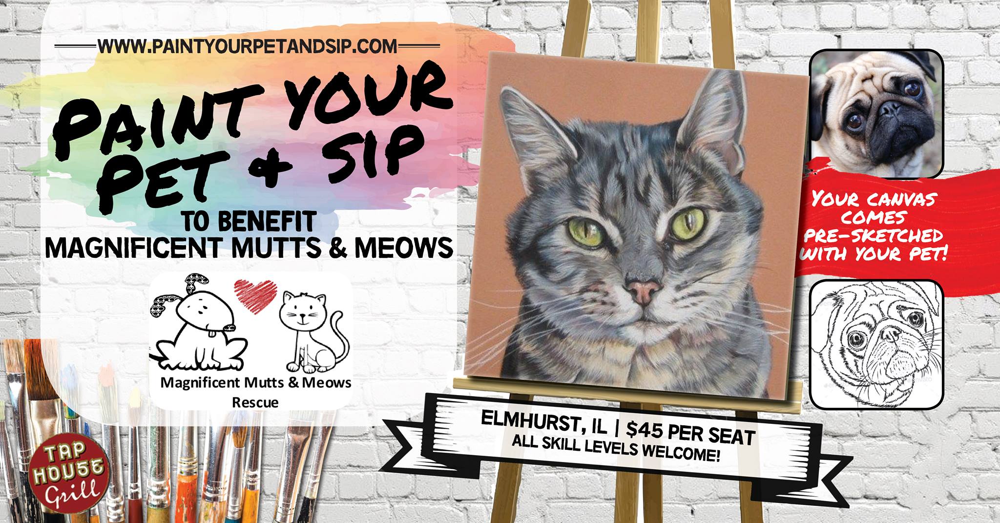 Paint Your Pet and Sip Magnificent Mutts Rescue